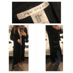 Max studio black long cardigan